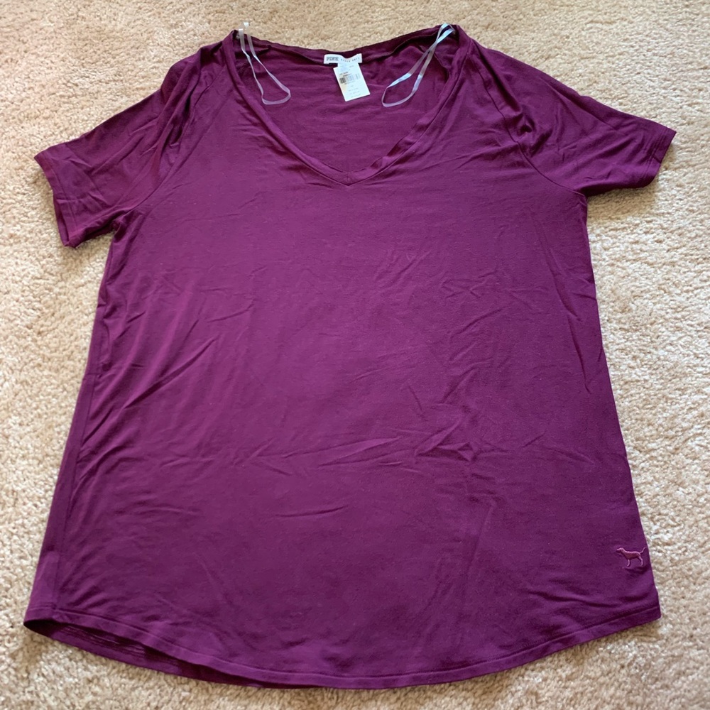 NWT VS PINK Super Soft v neck tee sz XS